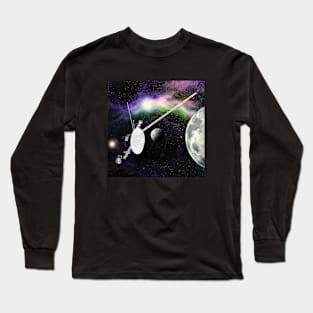 Voyager space probe. Galaxy. Stars. Aliens. Extraterrestrial encounter. Long Sleeve T-Shirt